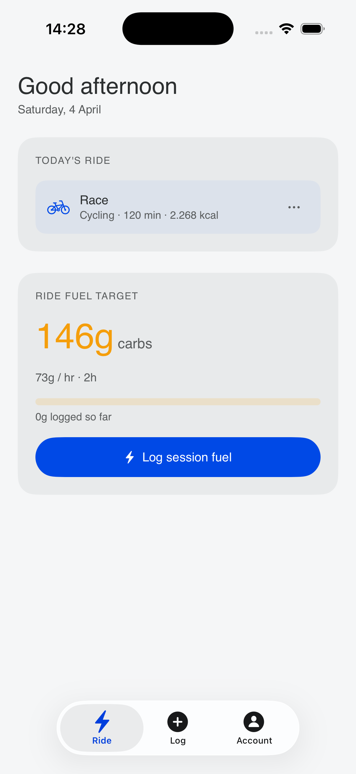 Ride fuel target